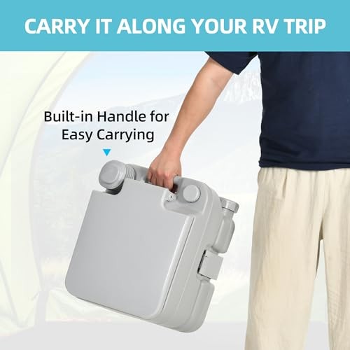 3.17 Gallon Portable Toilet for Camping, RV Travel Potty 3.2Gal-Standard Gray