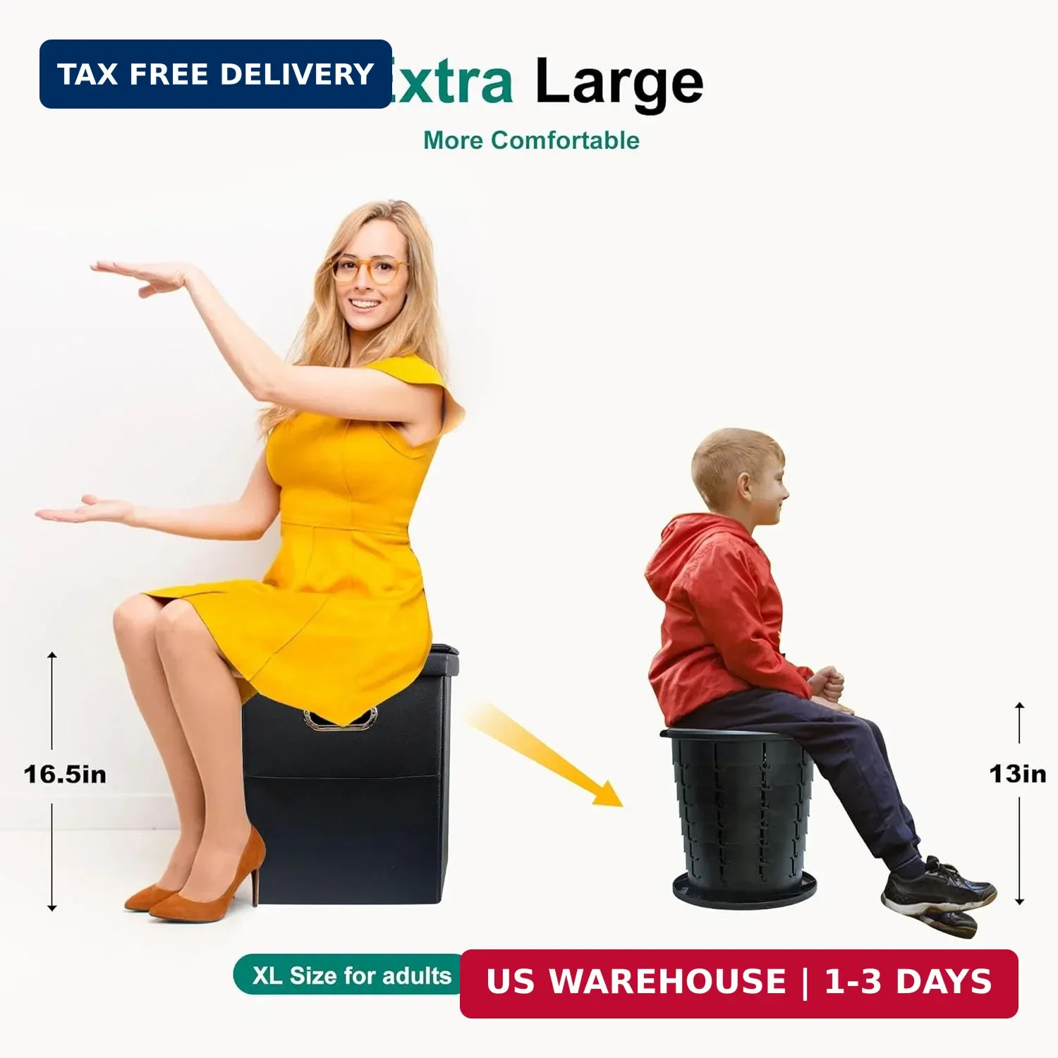 Ann Katy Upgrade XL Portable Toilet for Adults, Extra Large Portable Travel Flod