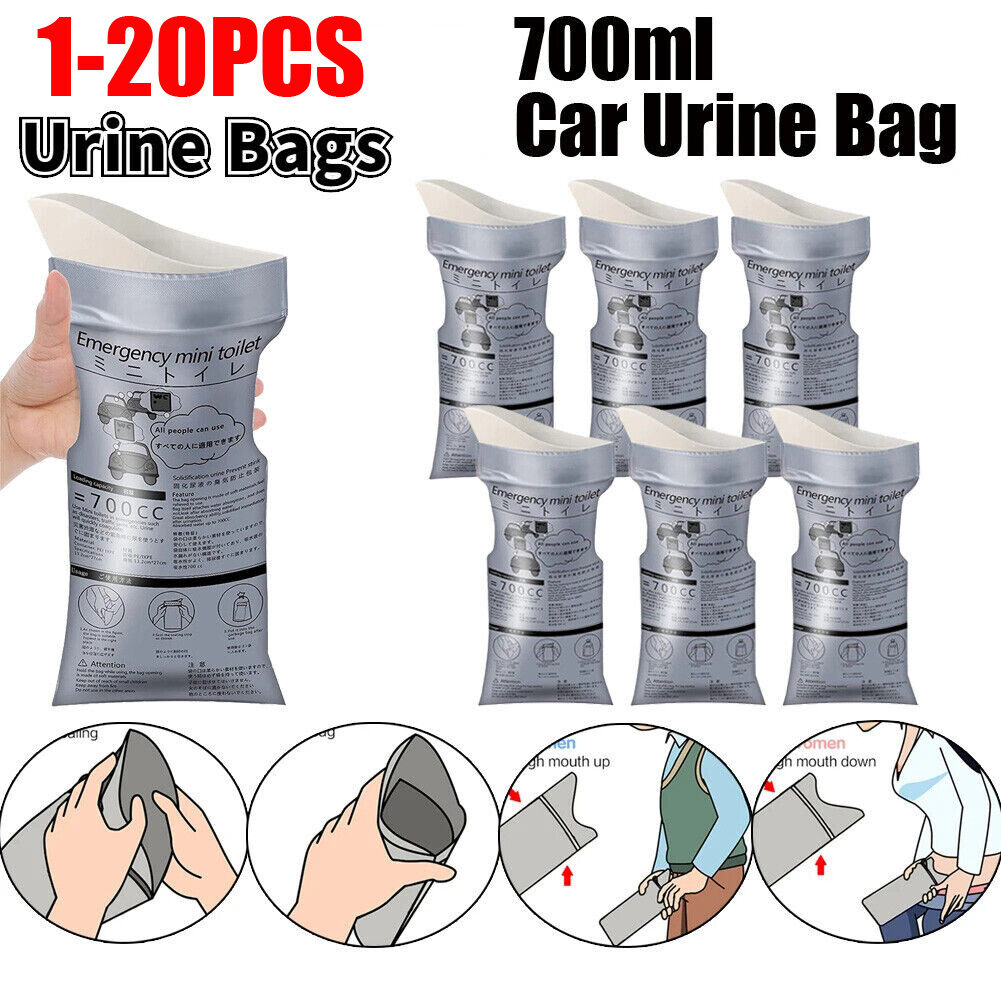 700ml Portable Disposable Urine Pee Bag Car Travel Emergency Toilet Bags Unisex