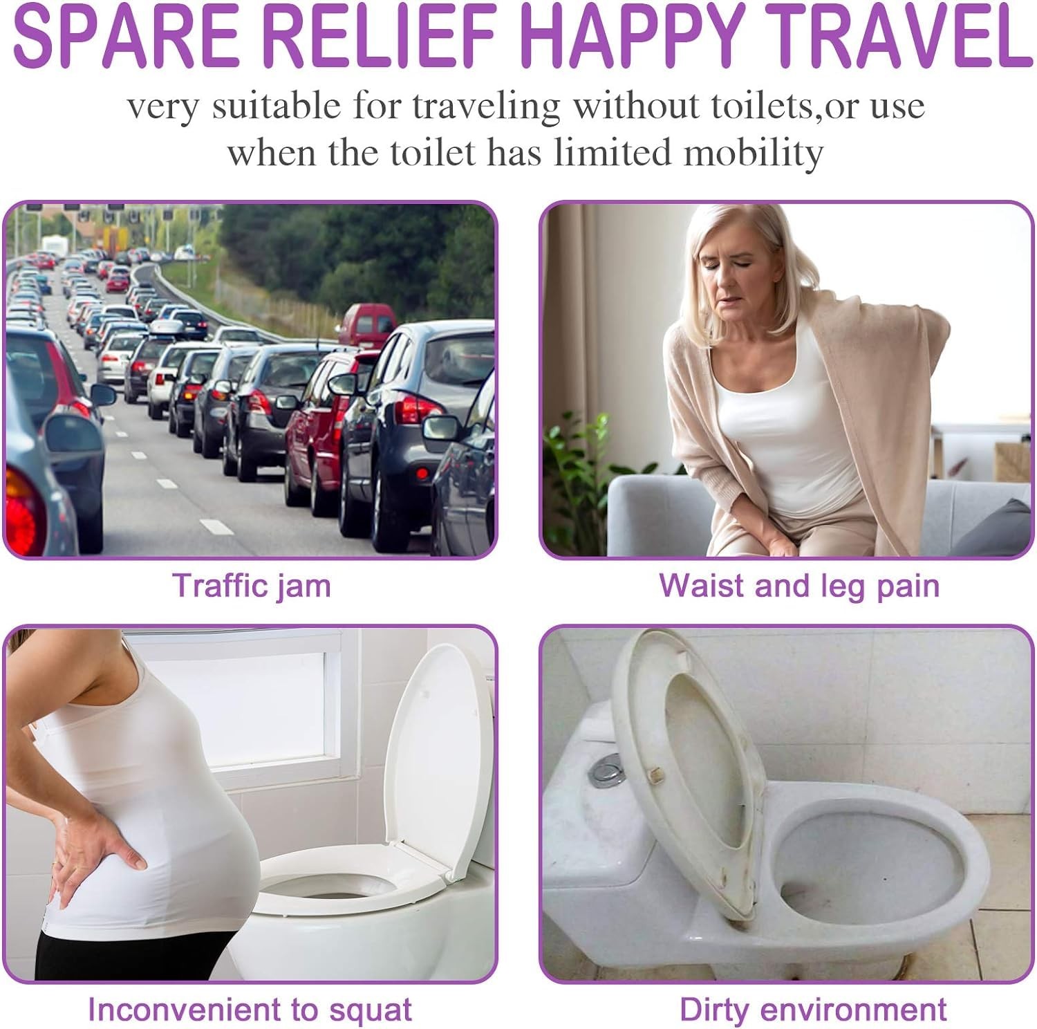 Light Purple Reusable Female Urination Device Silicone Funnel for Women Pee Aid