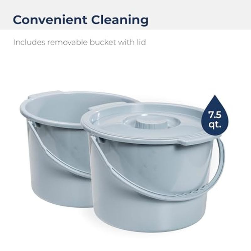 Portable Bariatric Bedside Commode 3-in-1 Foldable Toilet Chair 350lb Capacity