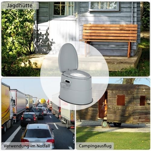 Portable Travel Toilet, Removable Indoor Bucket Mobile Toilet with Seat, Deck…