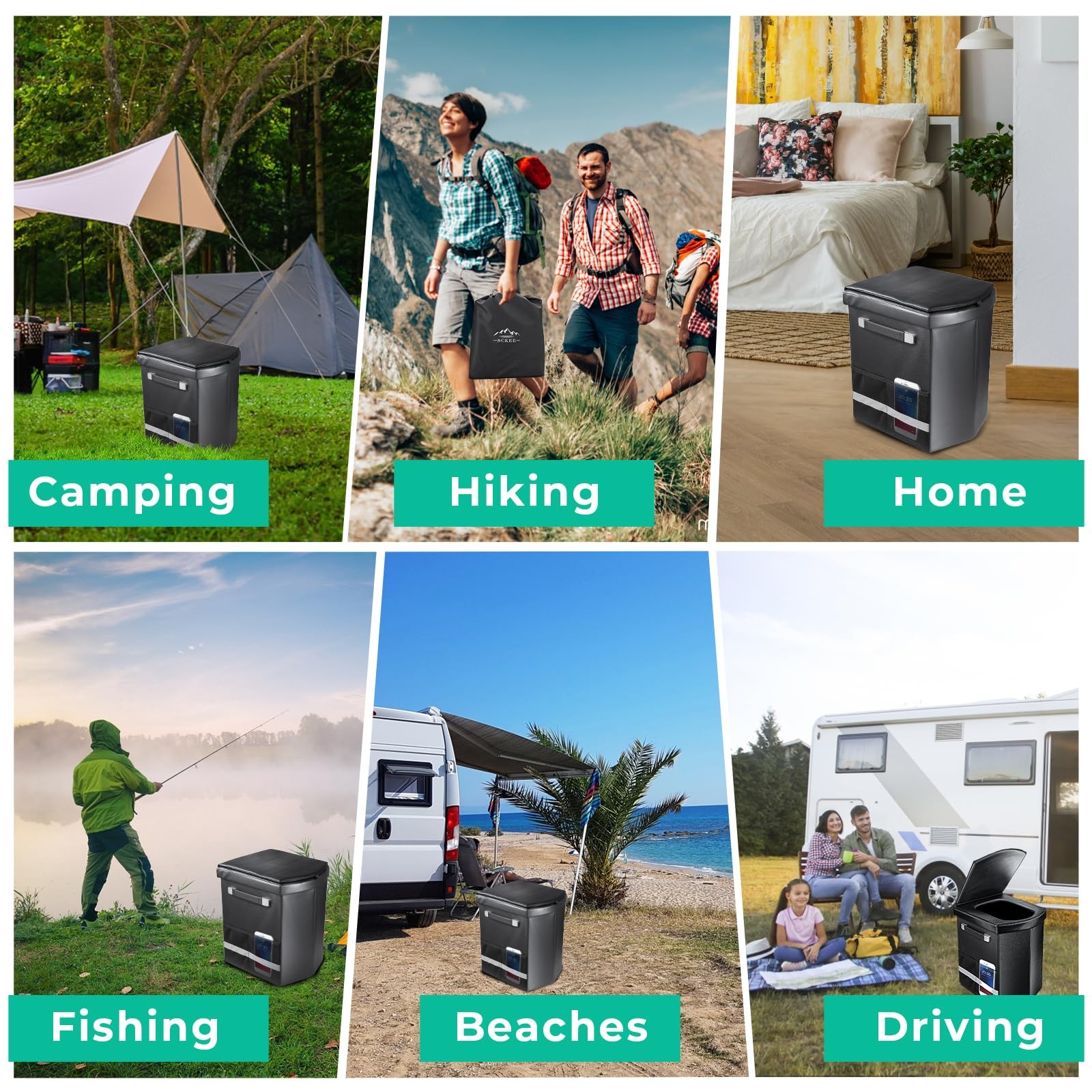 2025 Upgraded 16.5” XL Portable Toilet for Adults,Tall Camping Toilet with L…