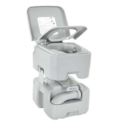 YITAMOTOR Portable Toilet for Camping, RV Toilet 5.28 Gal Handle Pump+ Wheels