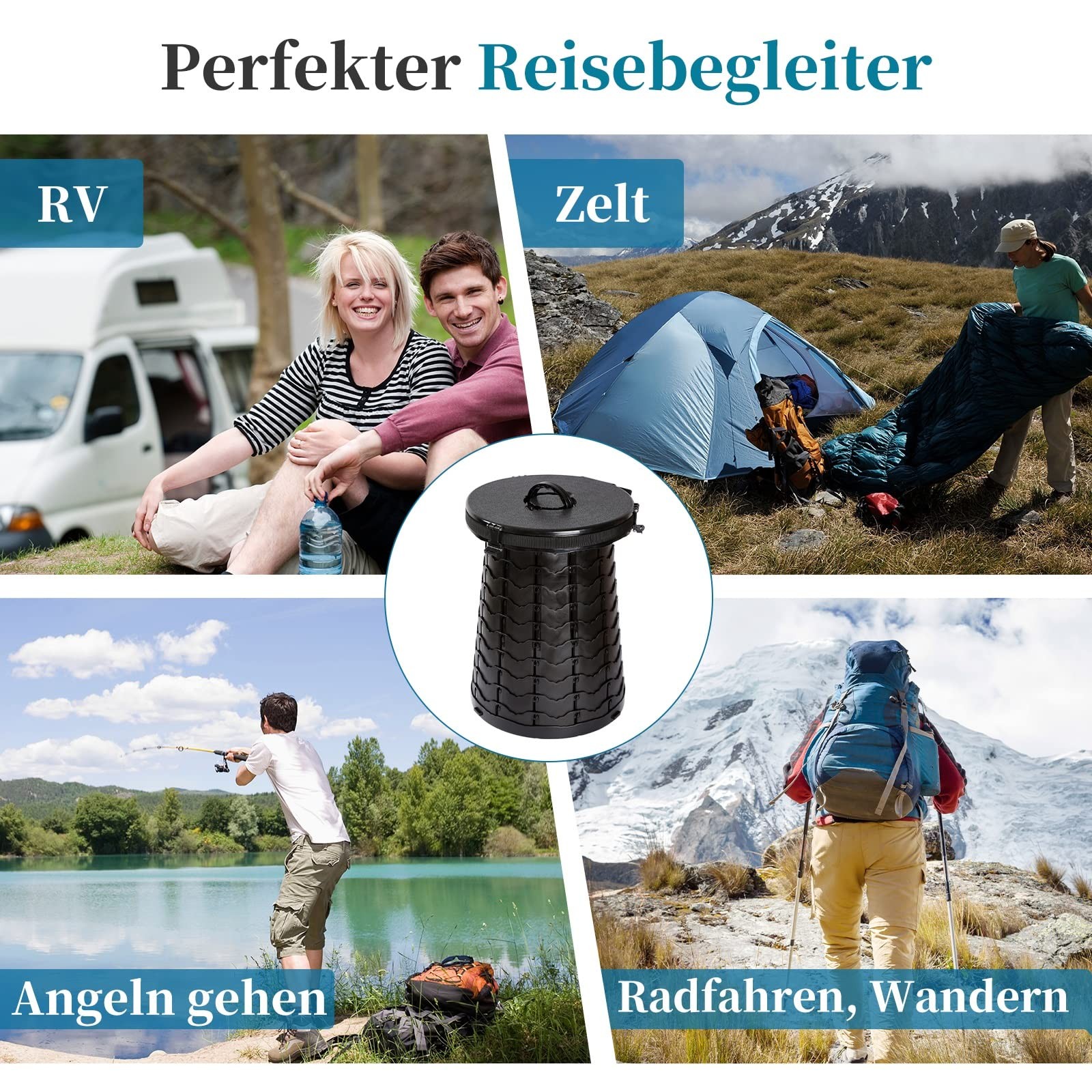 Camping Toilet Foldable | Dry Toilet Maximum Load 300 Kg | Compact M…