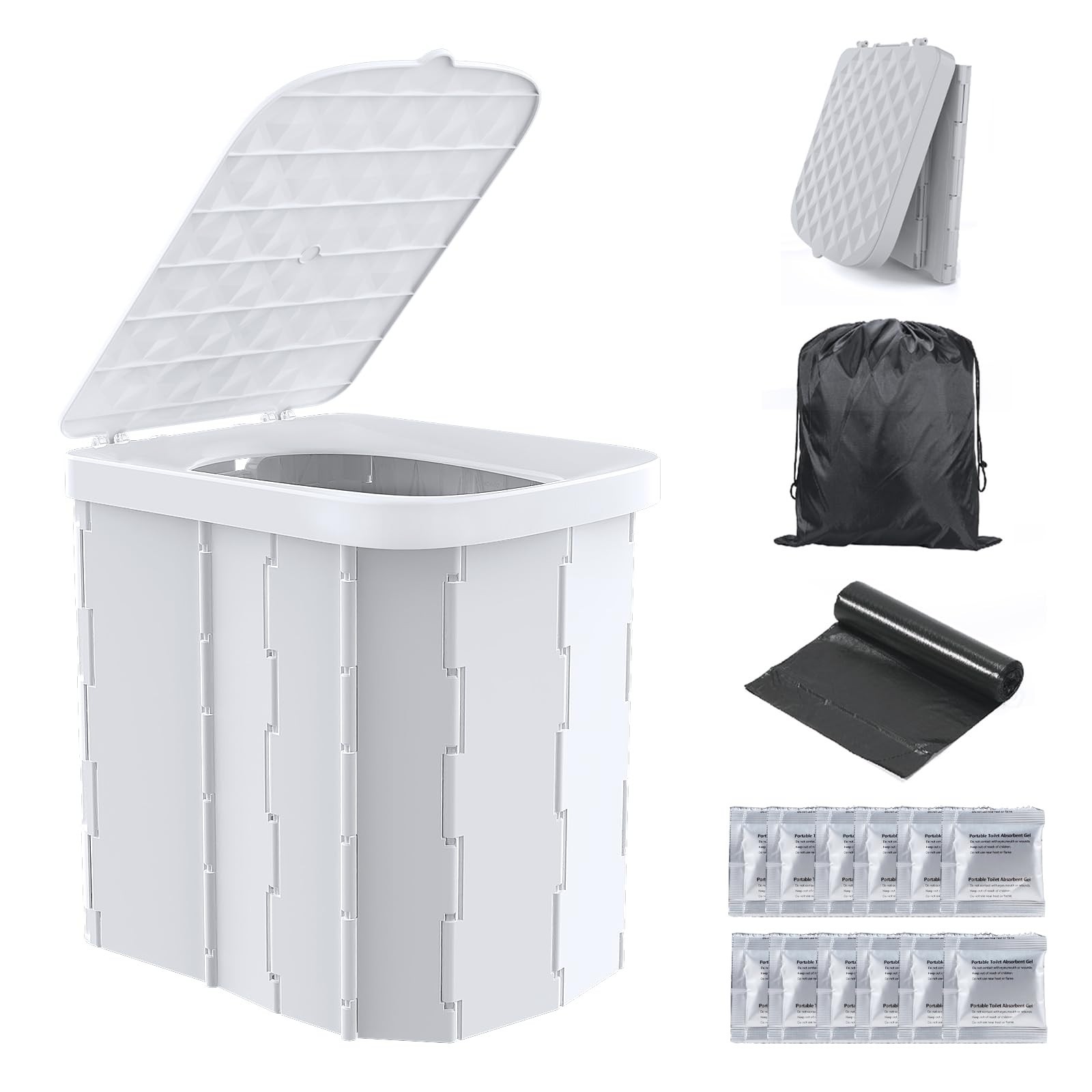 XL Portable Camping Toilet – Folding Travel Potty for Adults, Car & Outdoor Use