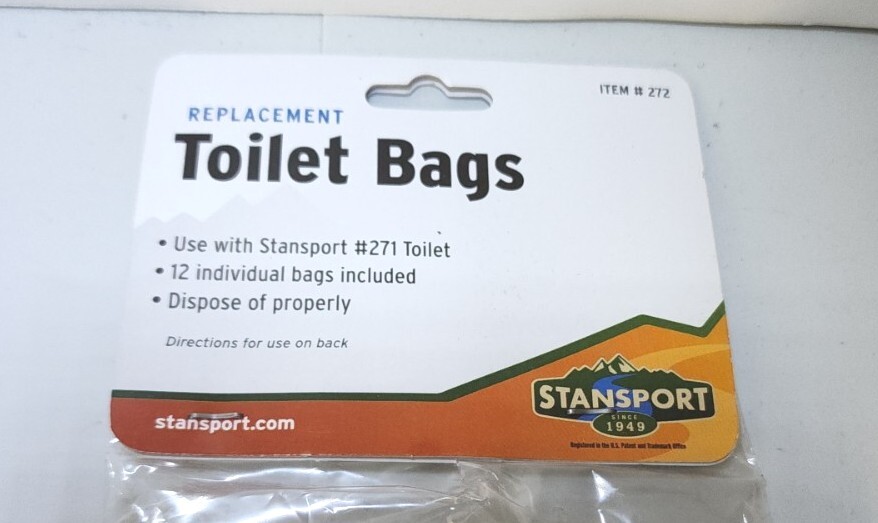 Lot of 12 5 Gallon Toilet Bag / Liners for Portable Toilets Stansport