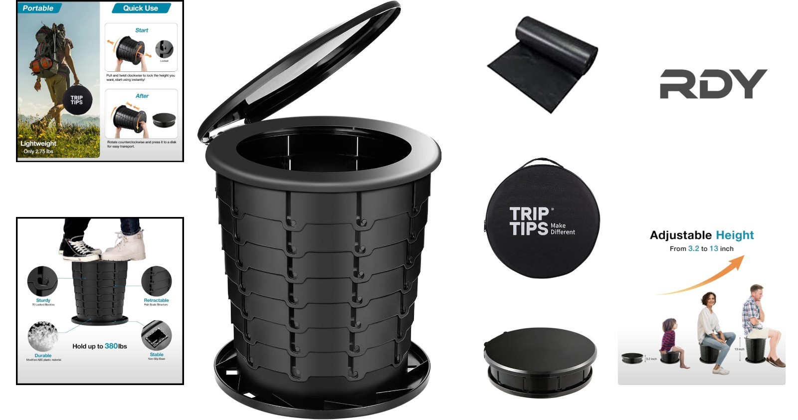 Versatile Portable Toilet for Camping – Adjustable, Lightweight & Easy to Use
