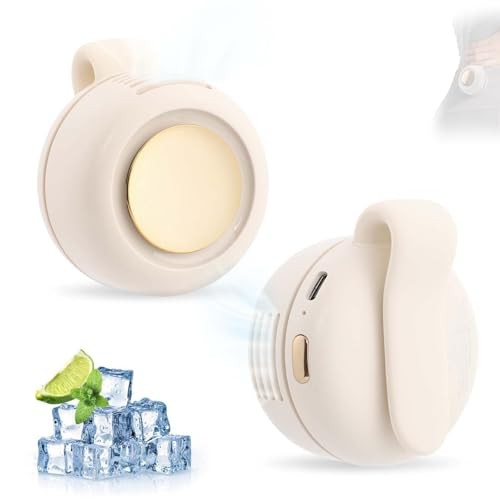 Small Clip Fan, Personal Waist Fans,Portable Silent Mini Bladeless Fan White