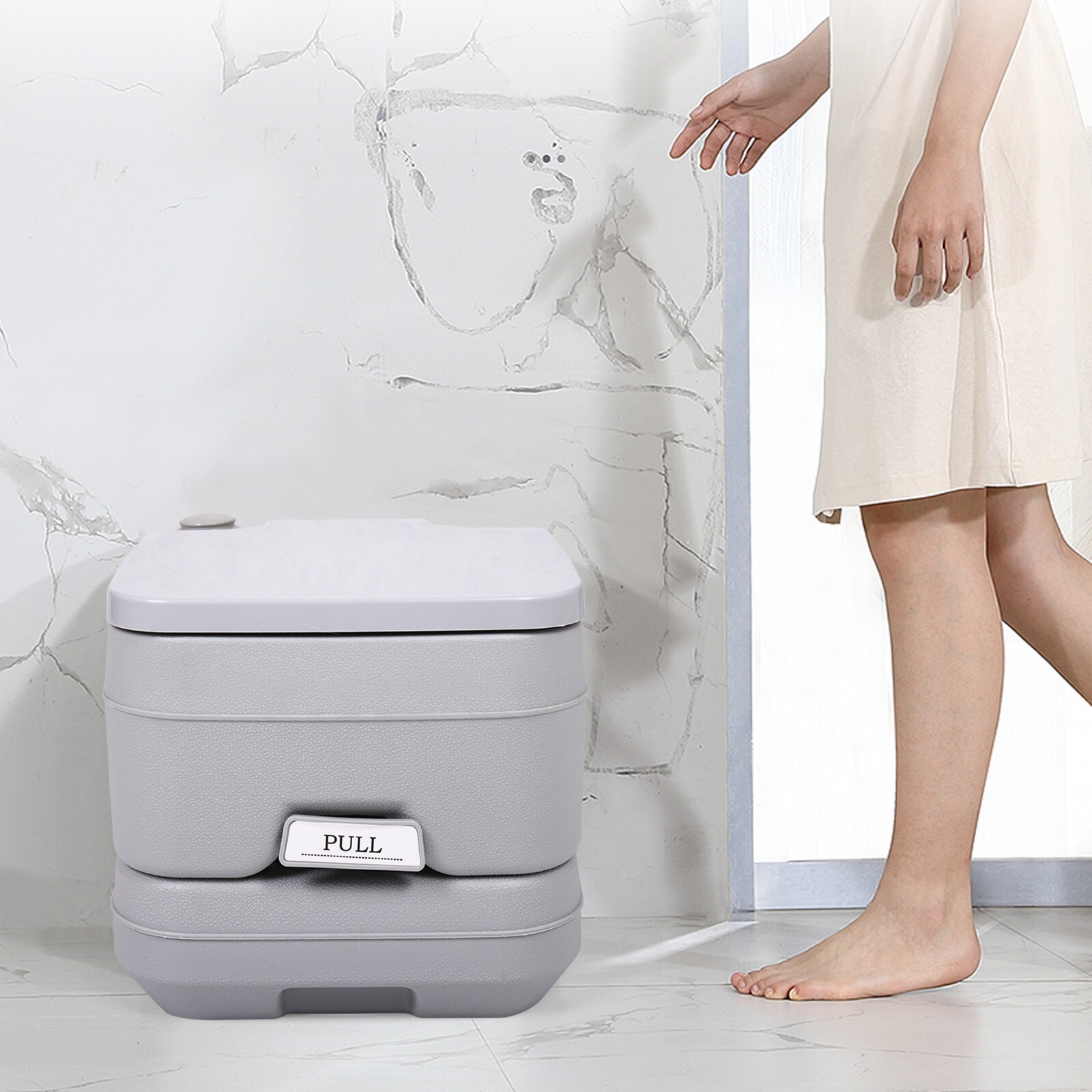 2.6 Gallon Portable Toilet Flush Commode Potty Outdoor Indoor Travel Camping