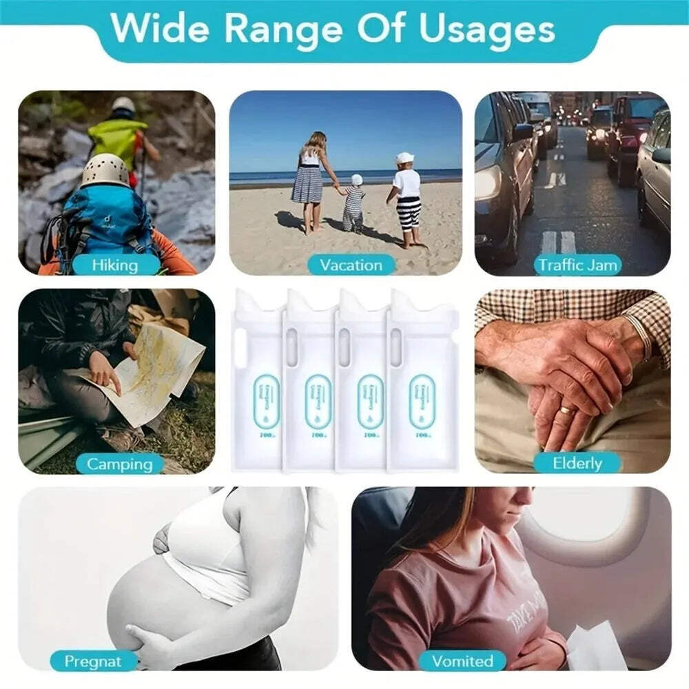 4PCS/ Set Emergency Urine Bag Portable Car Toilet Girl Child Disposable Urine Ba