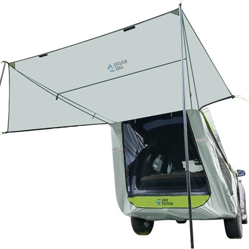 SUV Tailgate Tent with Three Sides Awning and Poles, Water Resistant SUV