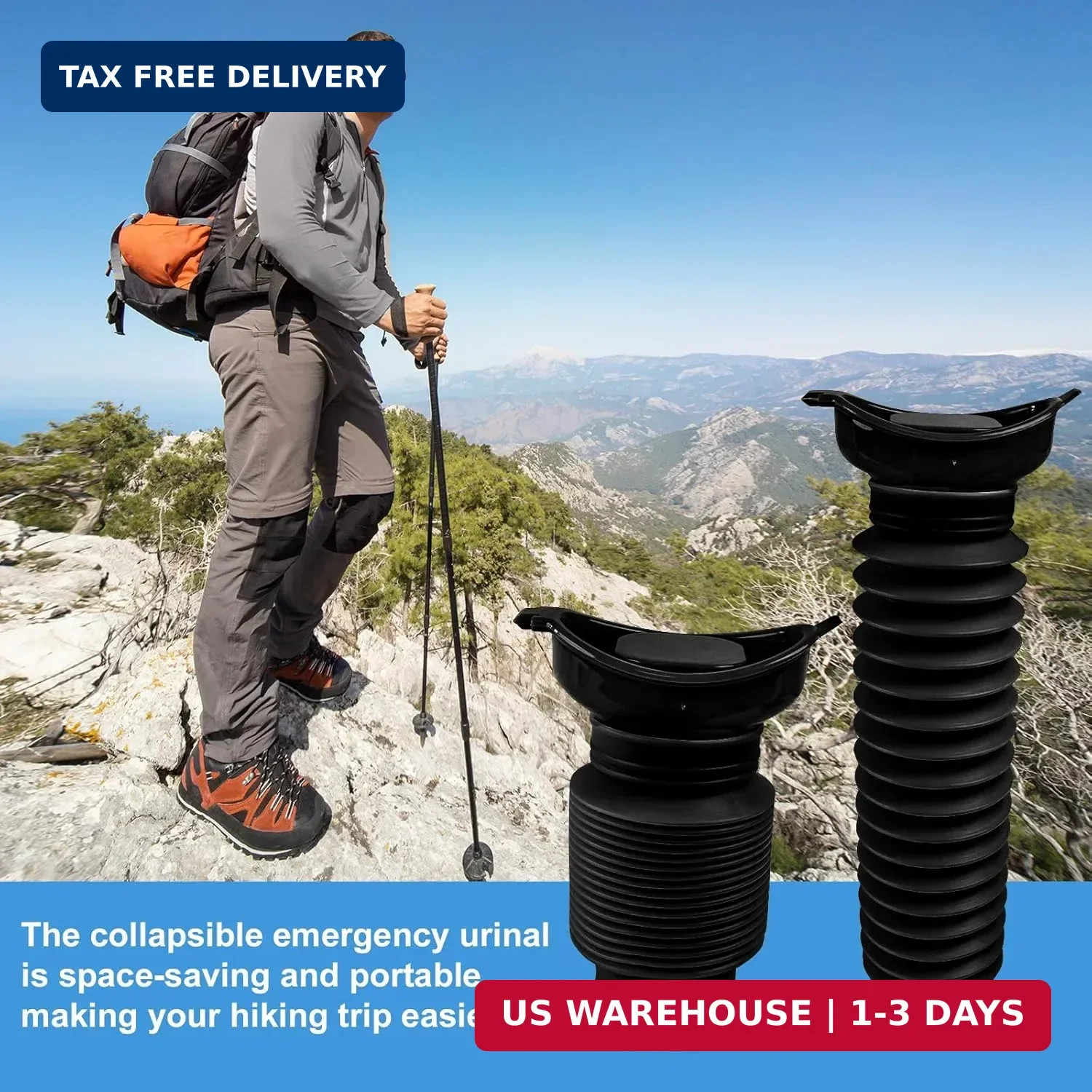 Pee Bottles for Men, Portable Urinal for Men, Collapsible Urine Bottle 750ML, Ca