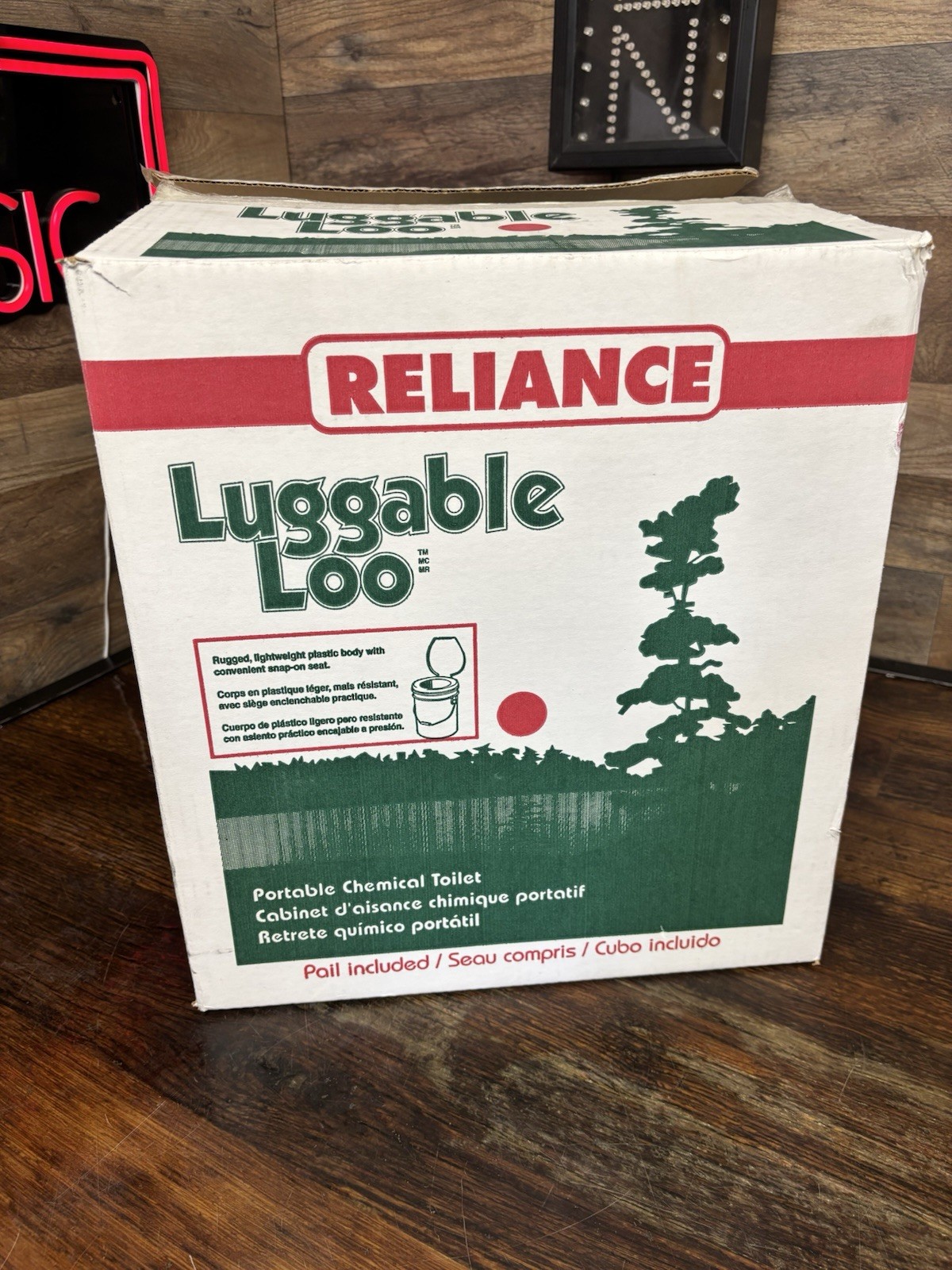 Reliance Luggable Loo Potty Seat & Cover White Made In Canada NEW OPEN BOX