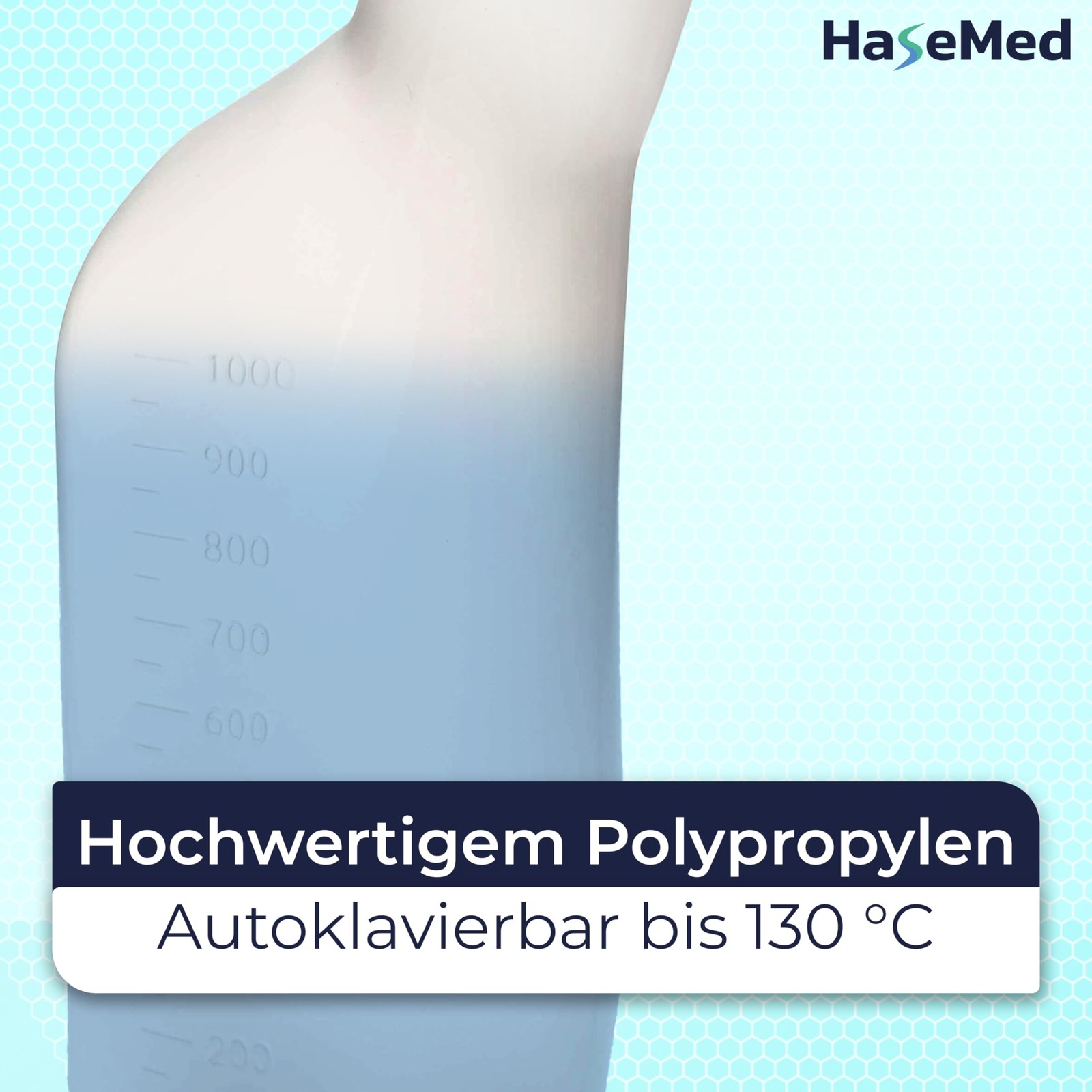 HaseMed Urine Bottle for Men 1000 ml, with Lid, 1 Pack | Autoclavable…