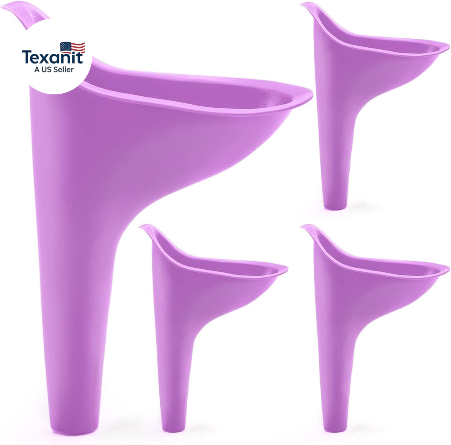 Female Urinal, 4PCS Portable Urination Device Pee Funnel for Travel Camping Hiki