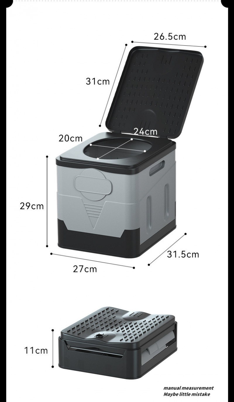 20ML Portable Folding Toilet Outdoor Travel Camping Potty Car Toilet Anti-Odor