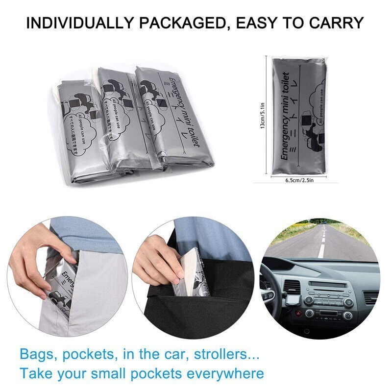 4/12/20 Pack Disposable Urinal Bags Camping Pee Bags Unisex Urine Bag Vomit Bag