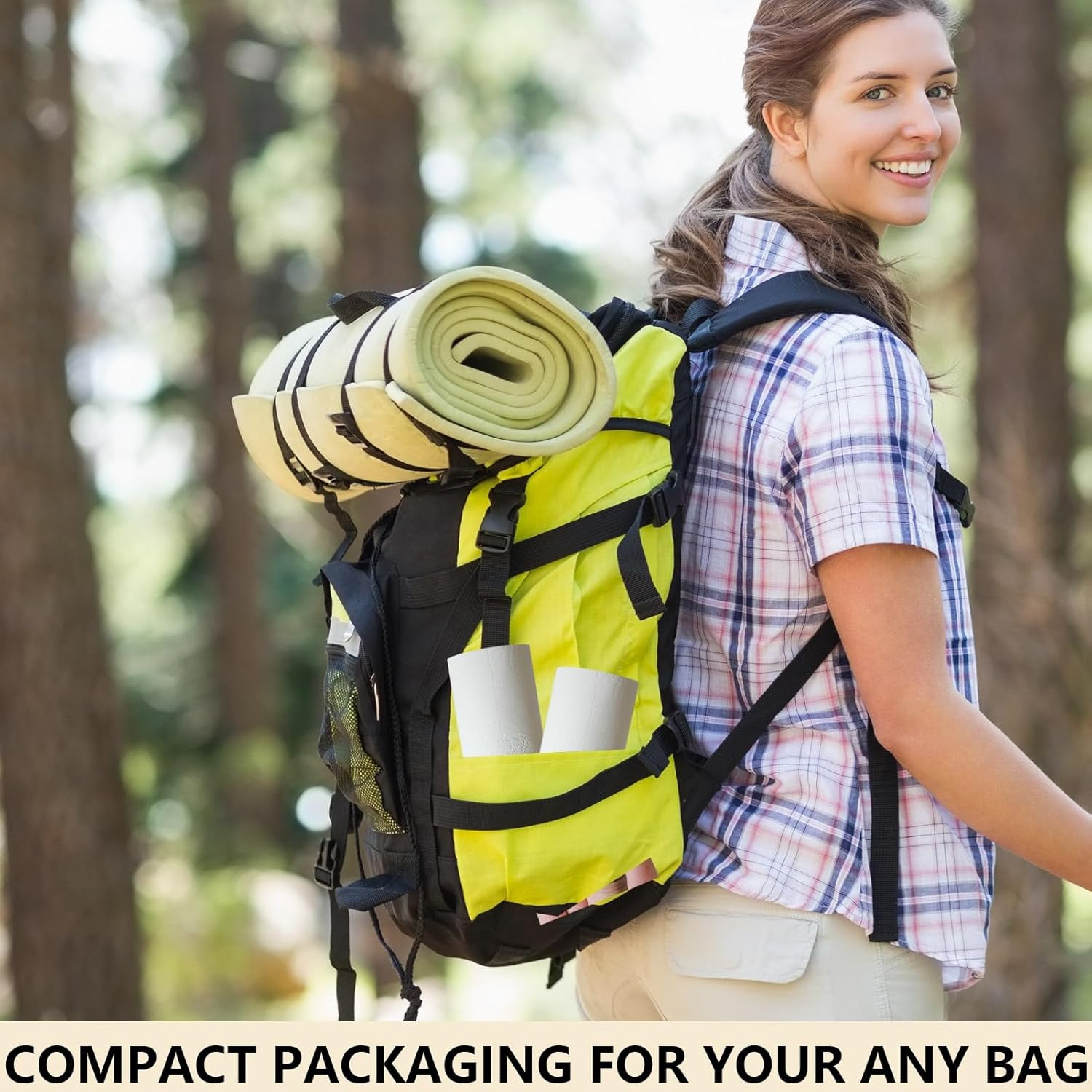 6 Packs Camping Toilet Paper, 4-Ply Travel Toilet Paper for RV, Picnic, Hiking,
