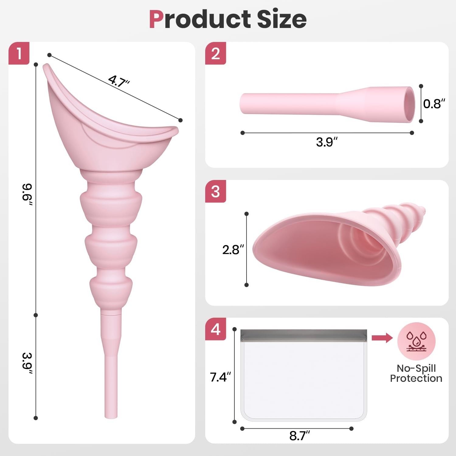 Portable Female Urinal – Foldable No-Touch Silicone Pee Funnel, Travel & Camping