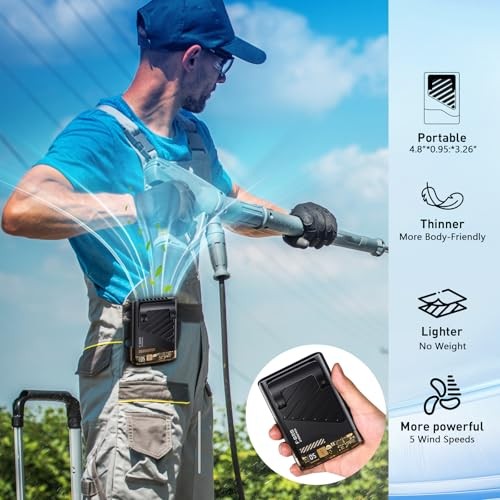 2026 Portable Waist Fan, Clip-On Personal Cooling Fan, LED Display, 10000RPM,