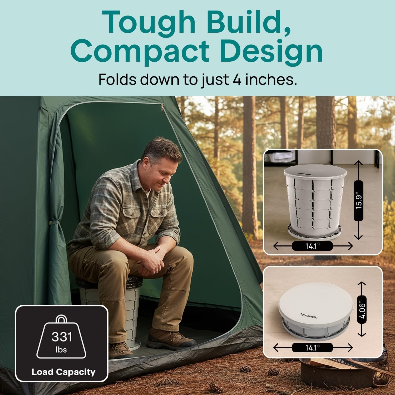Portable Foldable Camping Toilet Seat – Adjustable Height
