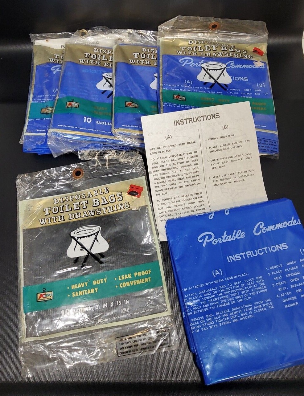 Portable Toilet Replacement Waste Bags Doodie Disposable Camping 5 Packs of 10