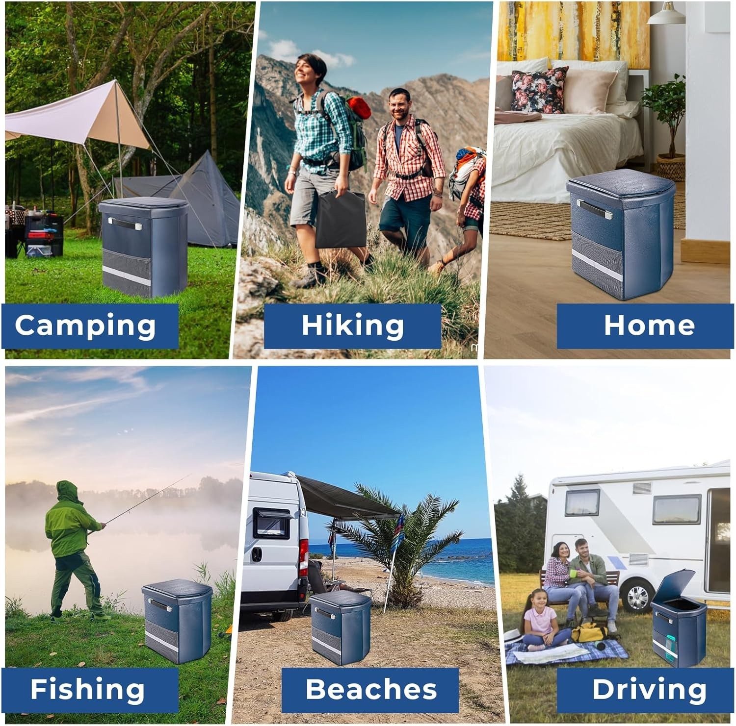 2025 Upgraded 16.5” XL Portable Toilet for Adults,Tall Camping Toilet with L…