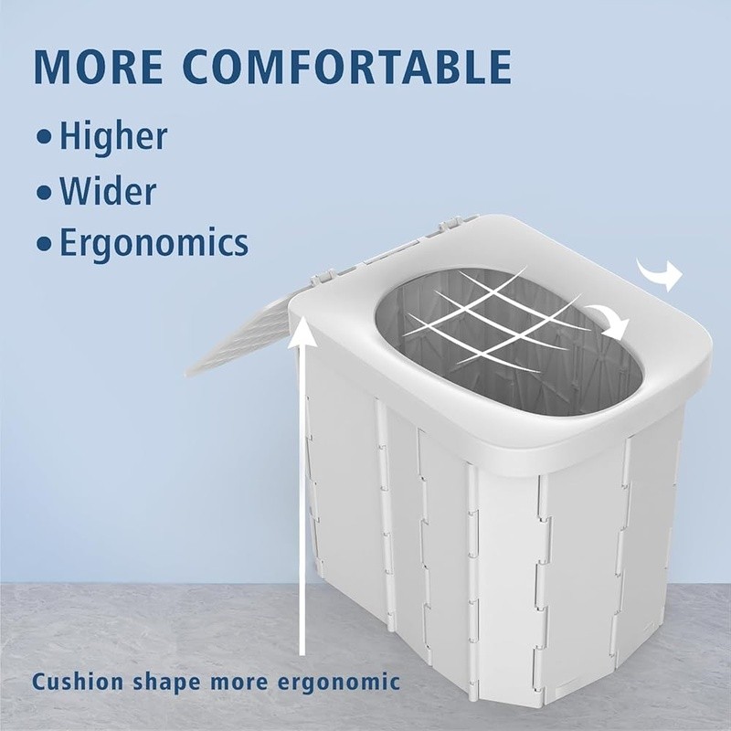 Portable Toilet Camping Sturdy Folding Outdoor Indoor Multiuse Easy Clean New