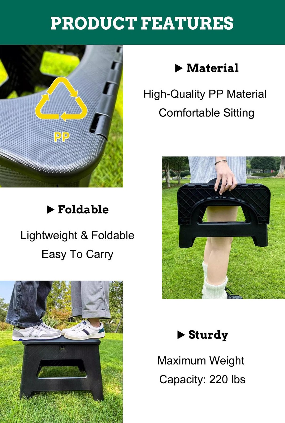 Camping Portable Chair,Firm Foldable With Lid,Folding Stool For Travel Wild F…