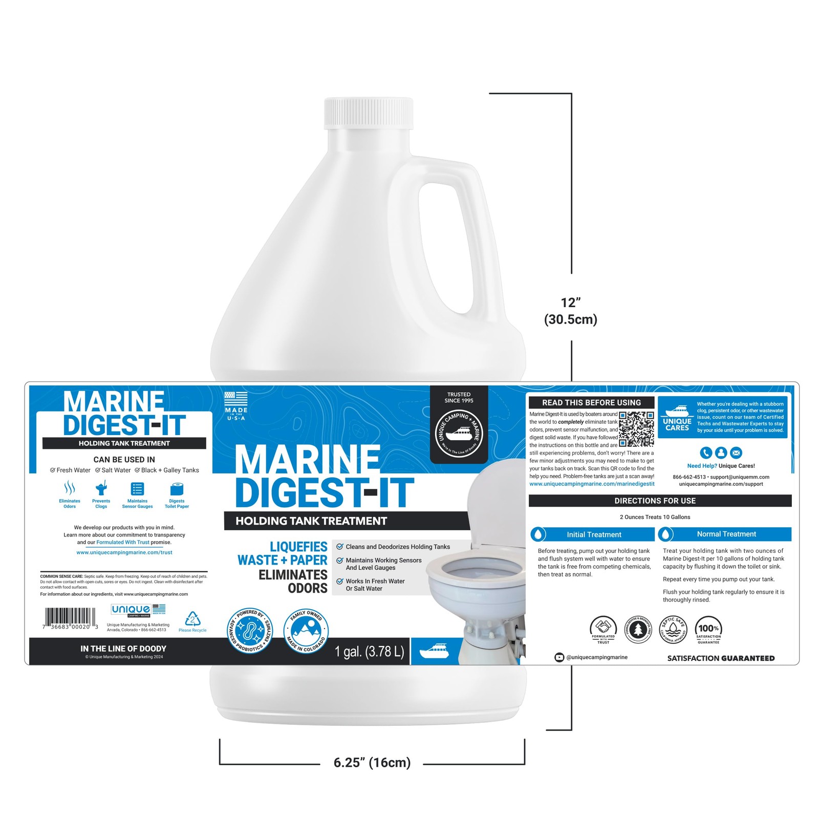 Unique Marine Digest-It Boat Toilet Treatment 128 oz