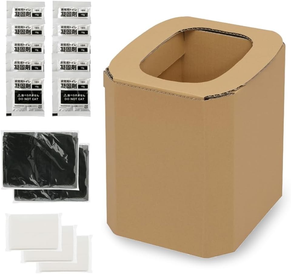 Iris Ohyama Simple Cardboard Toilet DKT-10 10 Uses Emergency Camping Outdoor MRZ