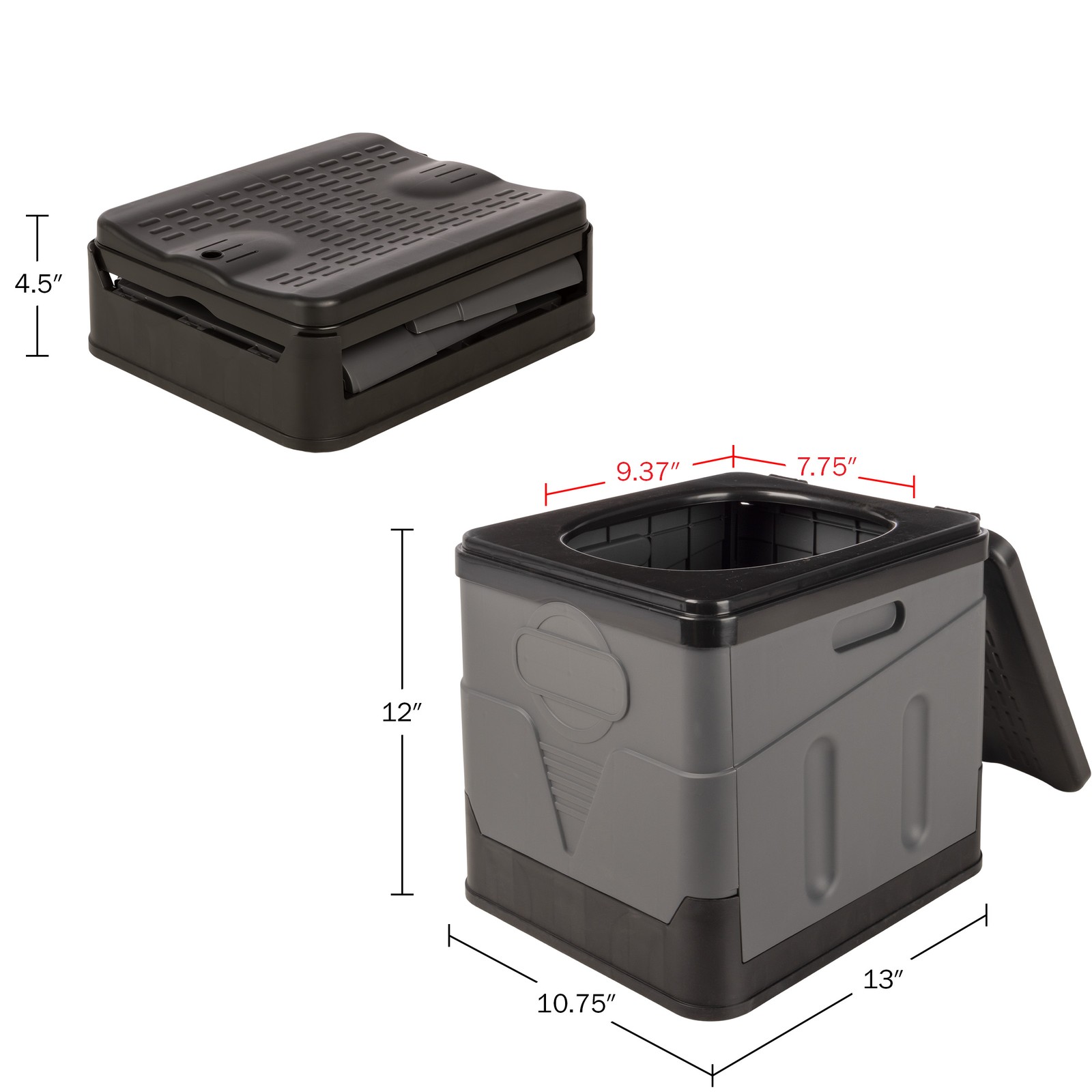 Portable Toilet for Adults 330lb Capacity Camping Toilet for Adults with Lid