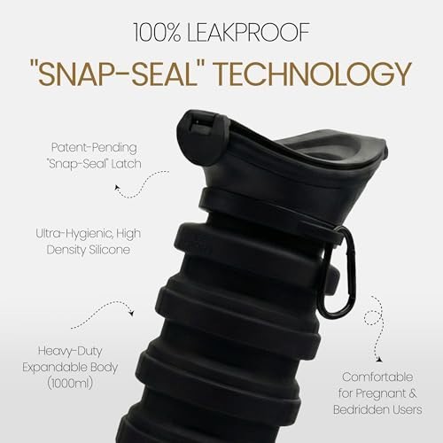 Portable Leakproof Pee Bottle for Men & Women – Collapsible Silicone Urinal 1000