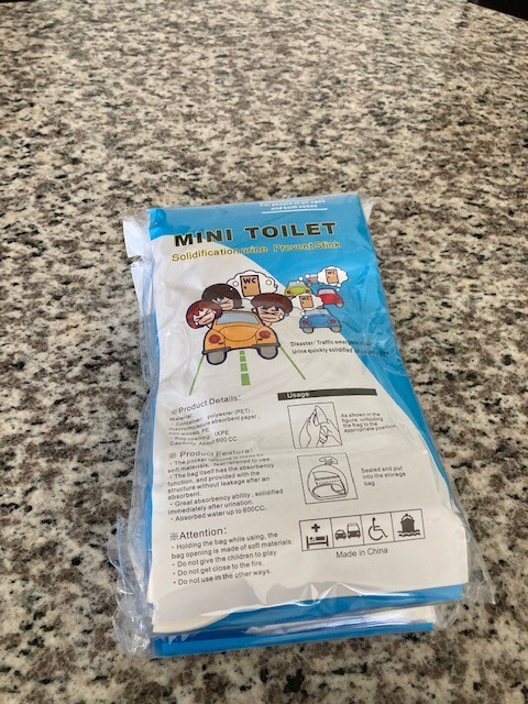 Mini Toilet Disposable urinal bags (20) – camping, road trips, sports events +