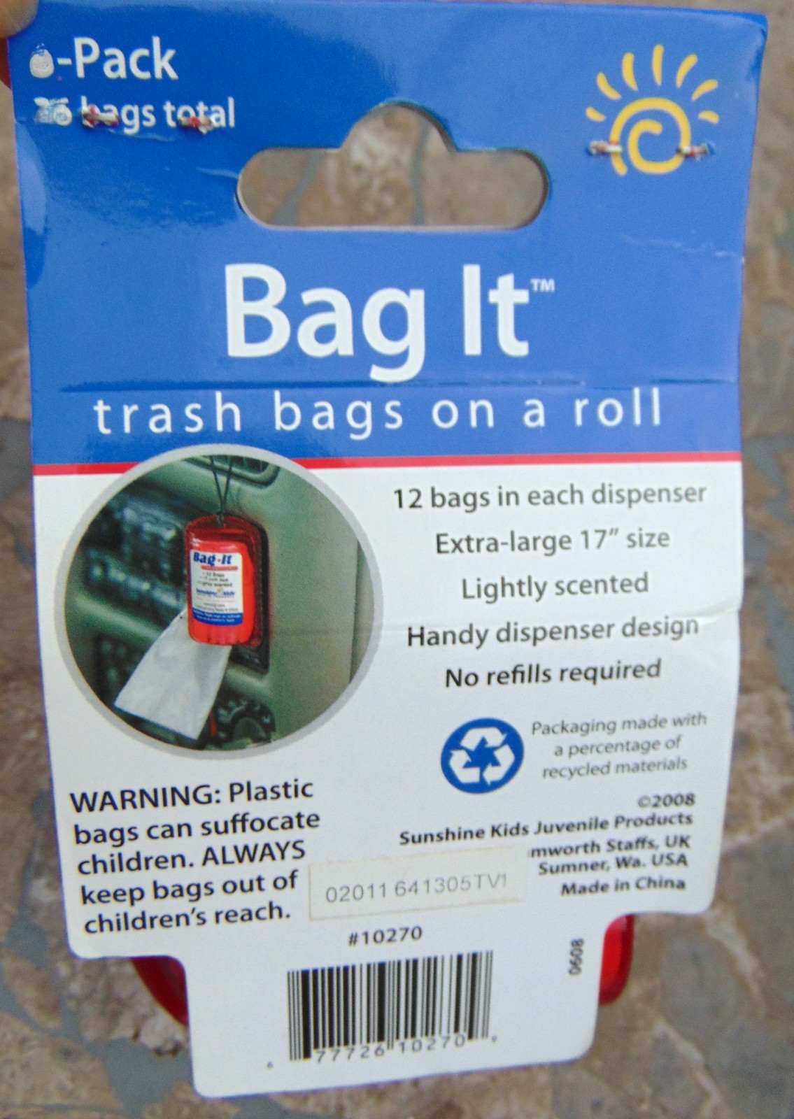 “BAG IT” ~ TRASH BAGS ON ROLLS ~12 LARGE BAGS PER ROLL ~ HIKERS & BACKPACKERS