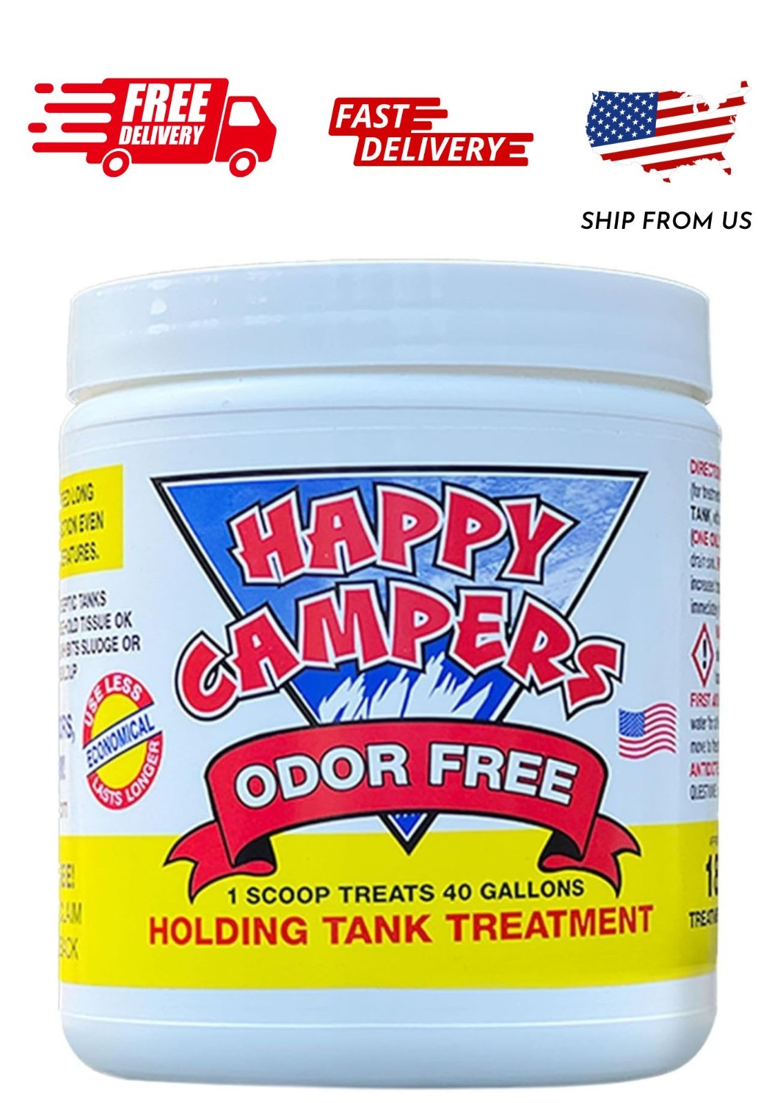 Happy Campers RV Toilet Treatment & Holding Tank Treatment – Controls Odors