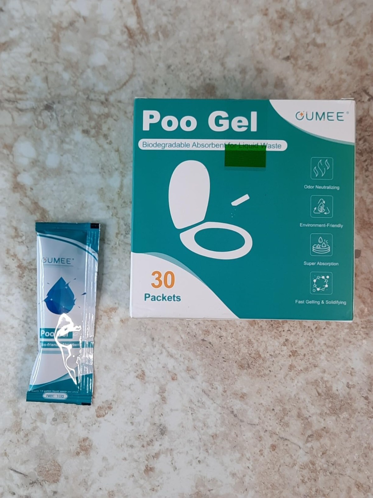 30Pk Poo Gel Portable Toilet Camping Powder Potty Bags Absorbent Gel EcoFriendly