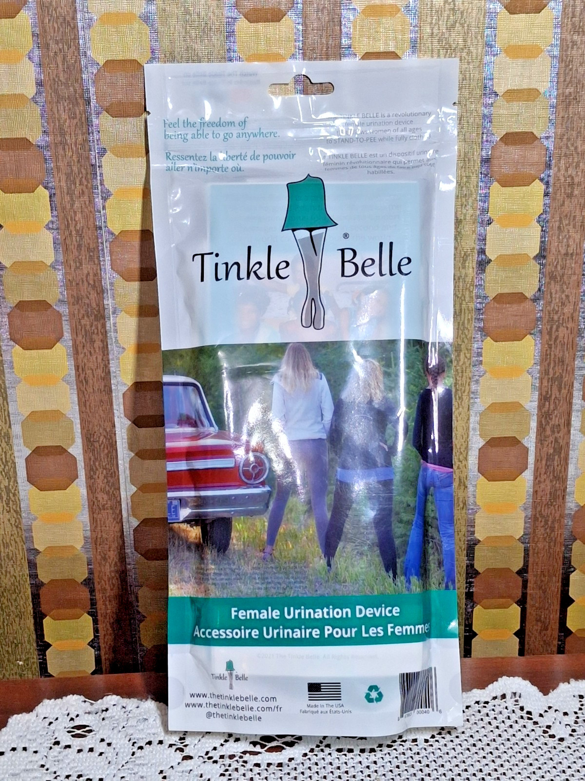 Tinkle Belle With Case Portable Female Urination Device Teal and Grey