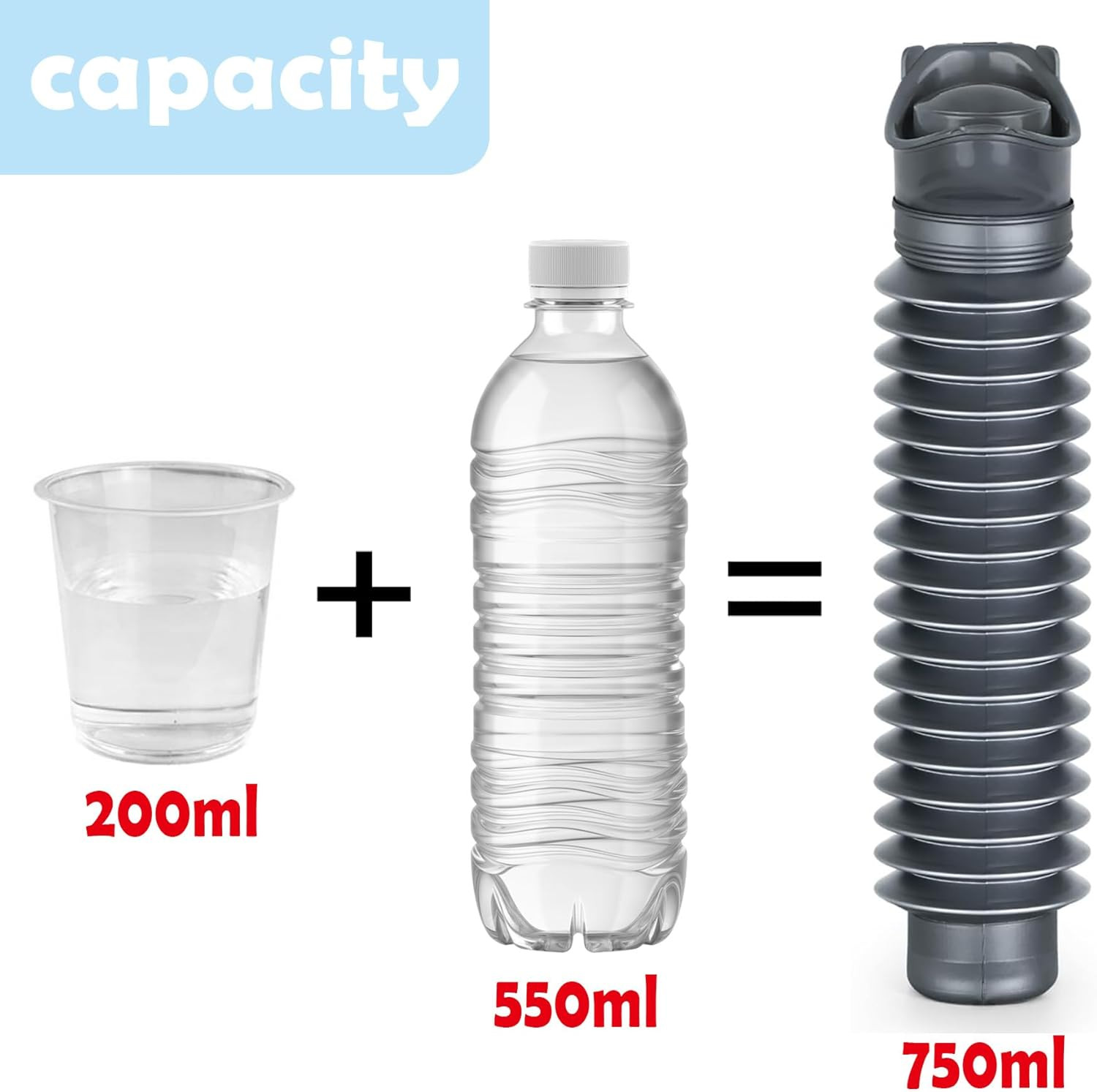 Portable Urinal for Men,Collapsible Pee Bottles for Men and Women,750 Ml,A Set o