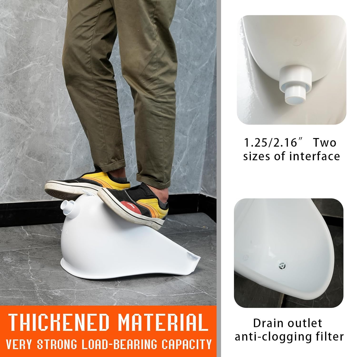 Wall Mounted Waterless Urinal for Men – Ideal for Garage, Shed, or RV
