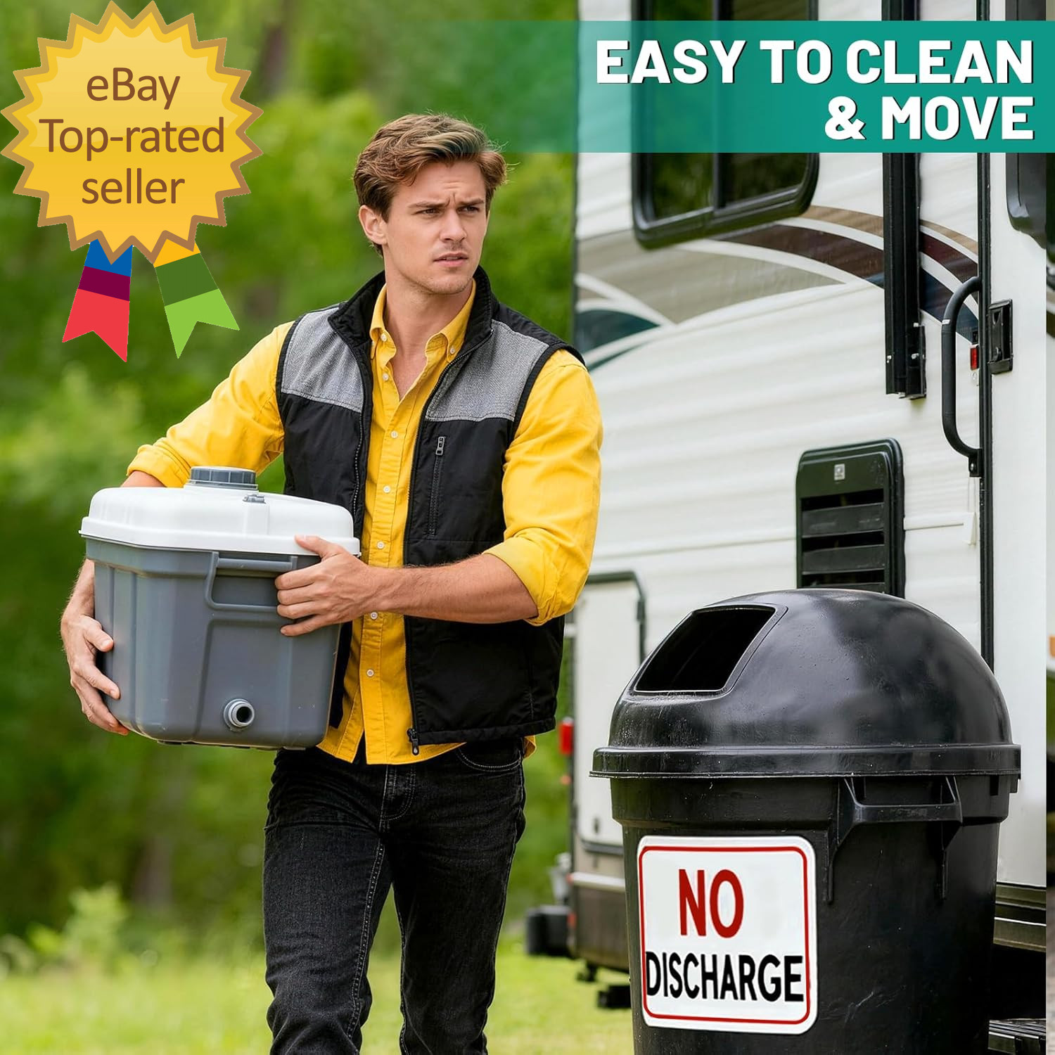 Poo Powder for Portable Toilet Gel Powder, Camping Toilet Gel | Lemon Scent Pee