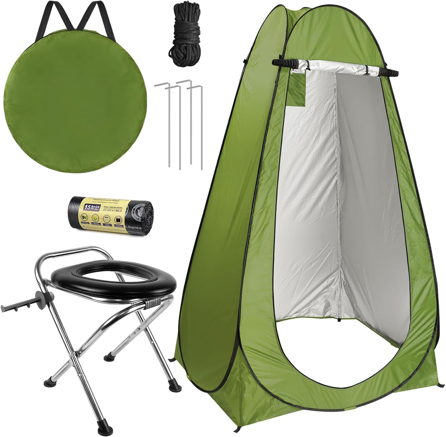 Outdoor Portable Camping Toilet Kit For Adults Pop Up Privacy Tent Camp Toilet