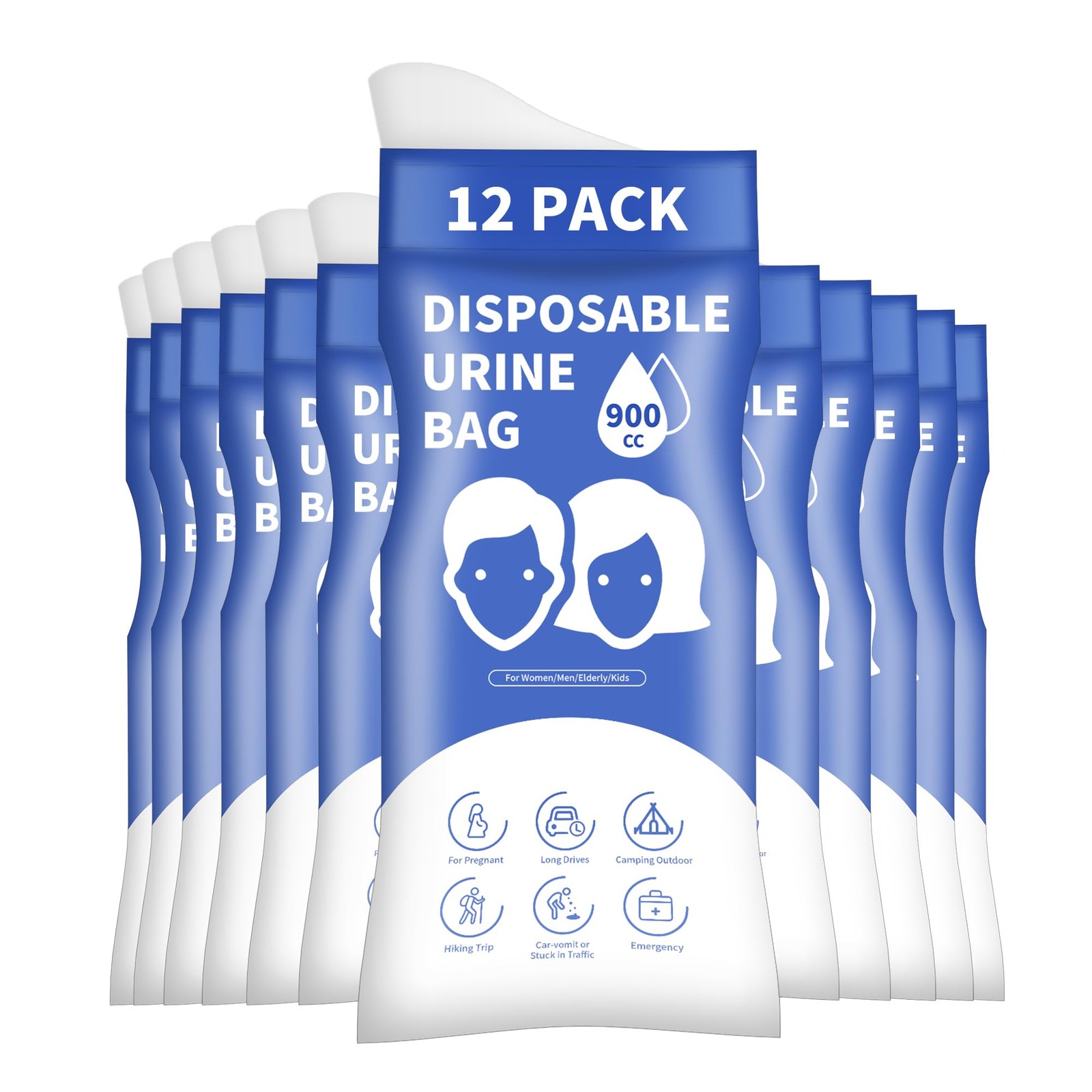 Portable Pee Bags 900ML Emergency Urinal Travel Camping Hiking Outdoor Use