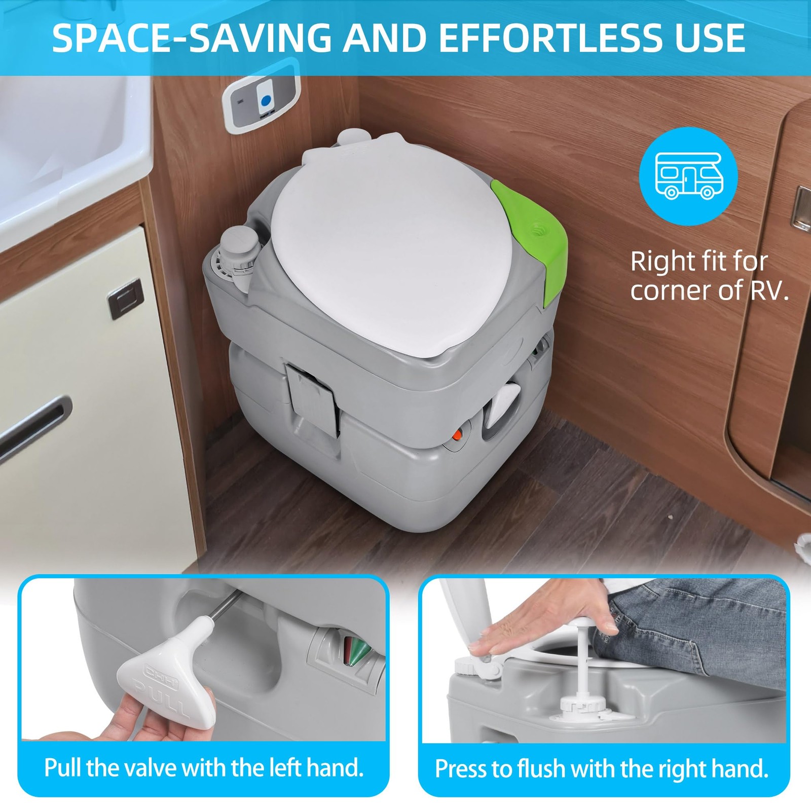 YITAHOME 5.8 Gal Portable Toilet Diagonal Sprayer Bag