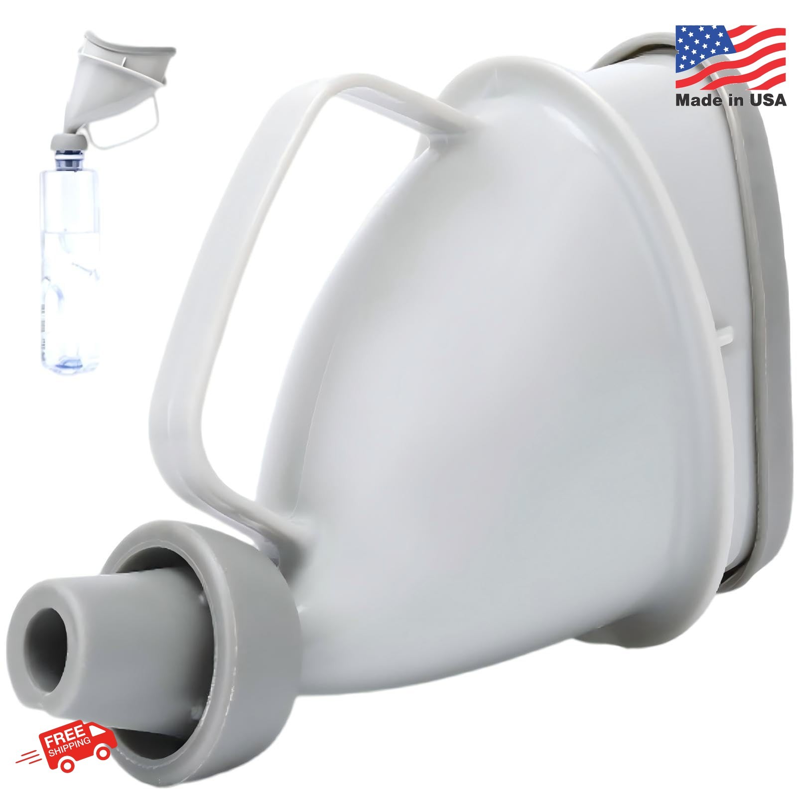 Portable Urination Device, Unisex Travel Emergency Toilet with Tube and Handle,