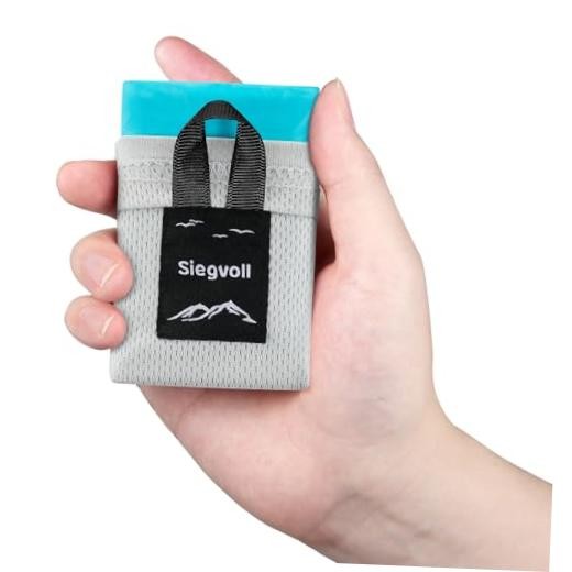 Pocket Picnic Blanket for 1-2 Persons(2.54oz) 43.3×55.12″ Blue (Grey Pack)