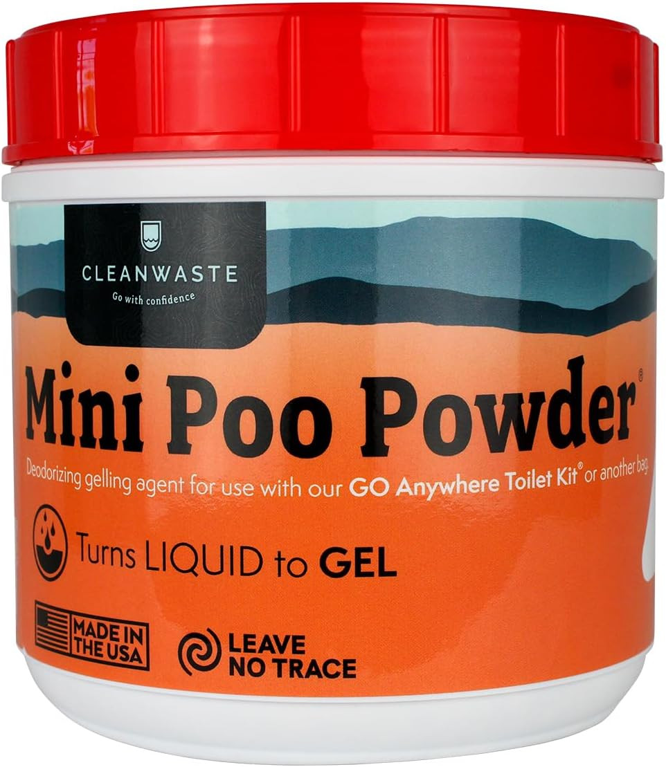 Portable Mini Poo Powder Deodorizing Waste Treatment – 55 Scoops – Pee and Poop