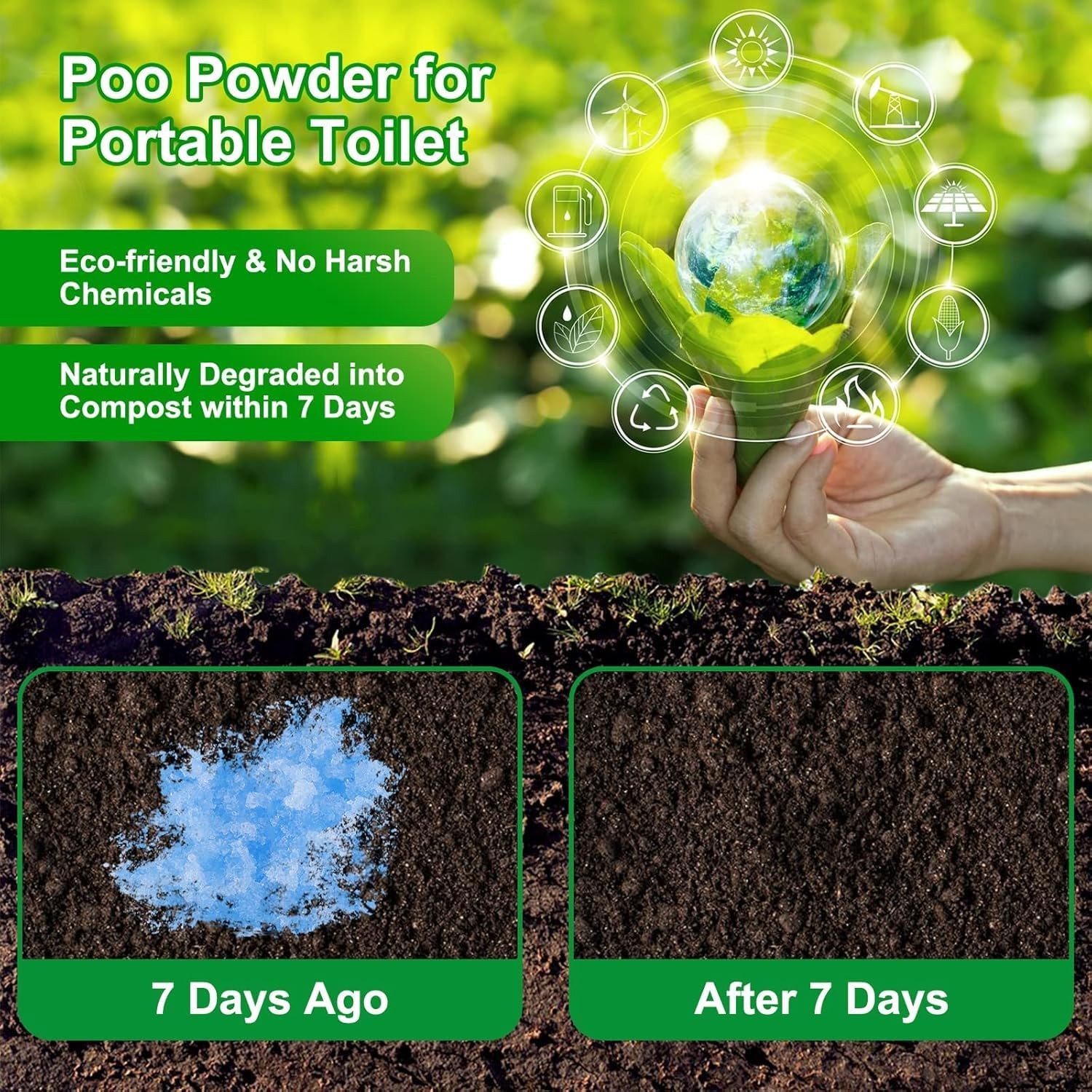 Poo Gel for Portable Toilet, Poo Gel for Camping Toilet, Poo Deodorizing Treatme