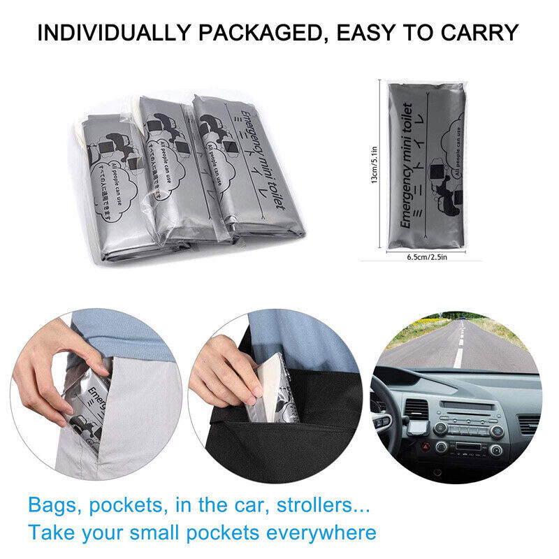 20x Unisex Disposable Emergency Portable Urine Bags Car Urine Bag 700ml Toilet